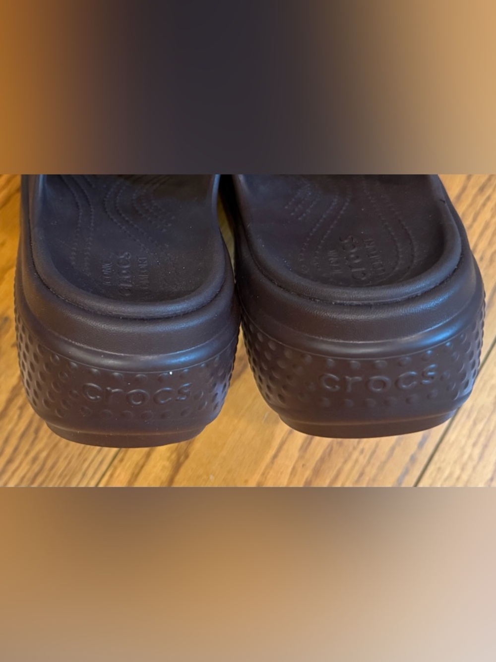 NWOT Crocs Stomp Mules, Brown - Picture 4 of 5